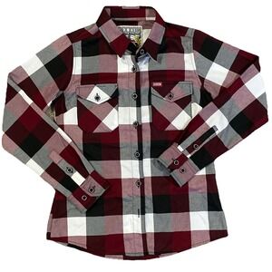 Dixxon Flannel Shirt Womens Small The Southpaw Button Up Long‎ Sleeve